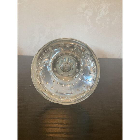 Vintage Aseda Sweden Glass Bud Vase Jack In The Pulpit Controlled Bubble Base 9” - Picture 6 of 6